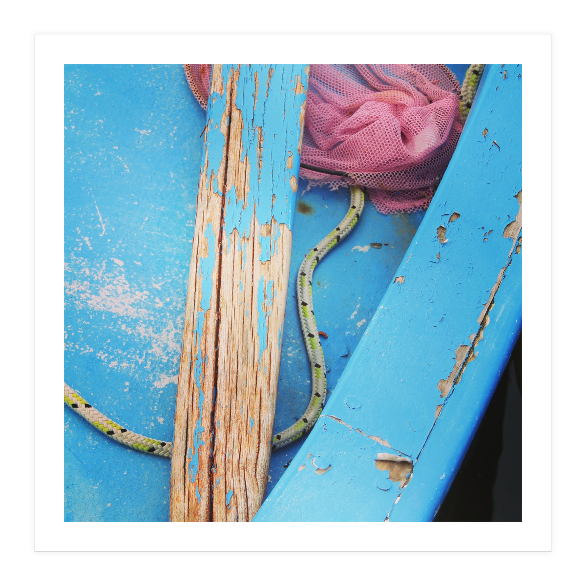 Weathered boat, sail and oar (Print Only)