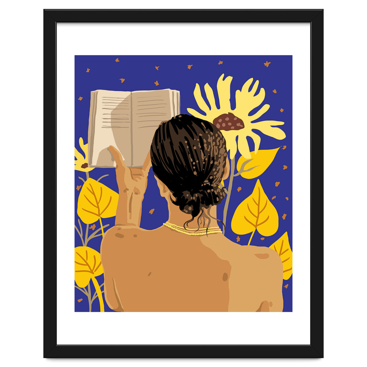 You're never alone when lost in the magic of a book, Bohemian Reader Botanical, Nude Plant Lady