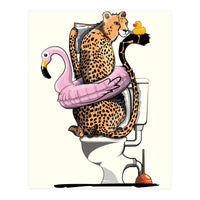 Cheetah on the Toilet, Funny Bathroom Humour (Print Only)