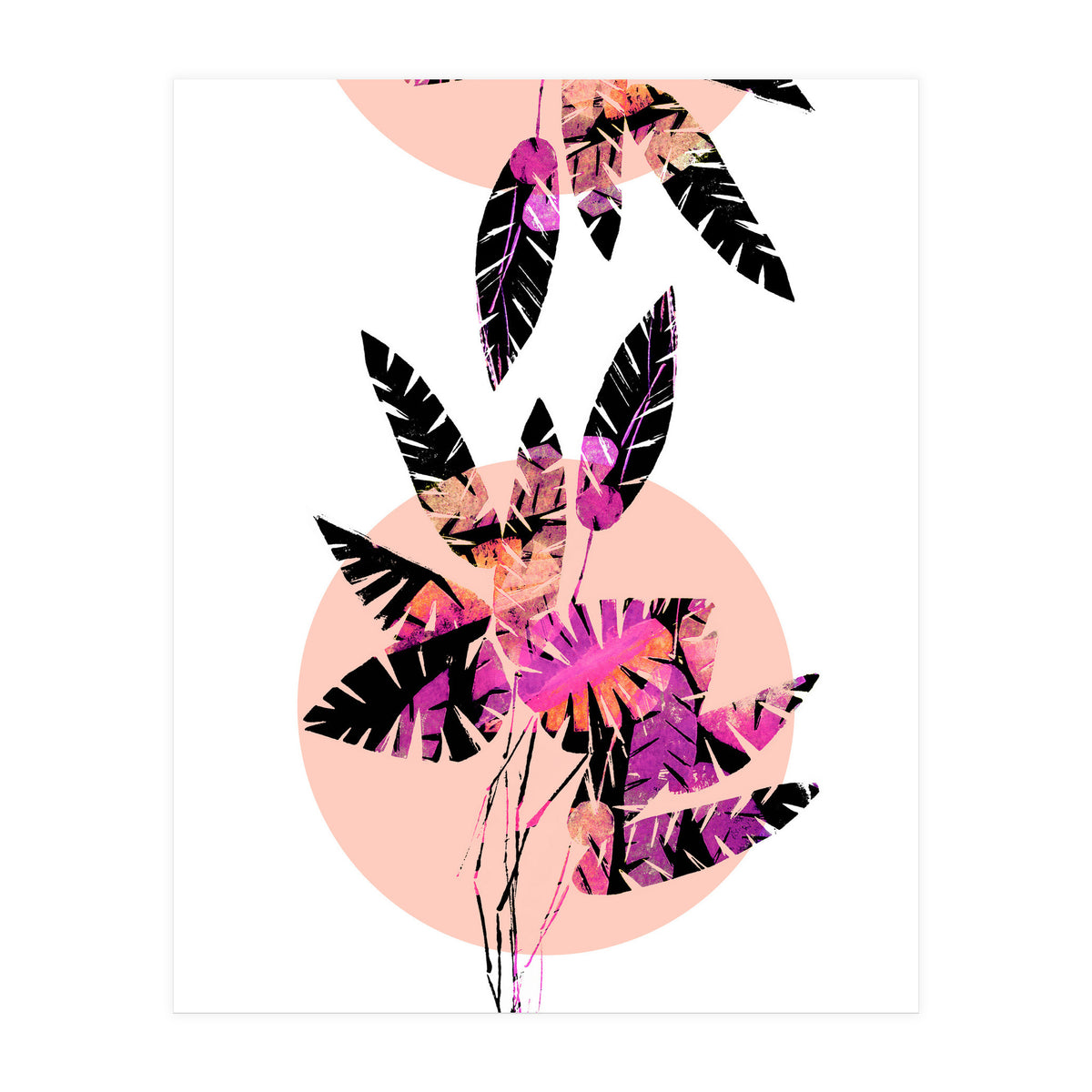 Pink Plants on Coral (Print Only)