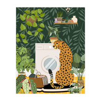 Cheetah in Tropical Laundry Room (Print Only)