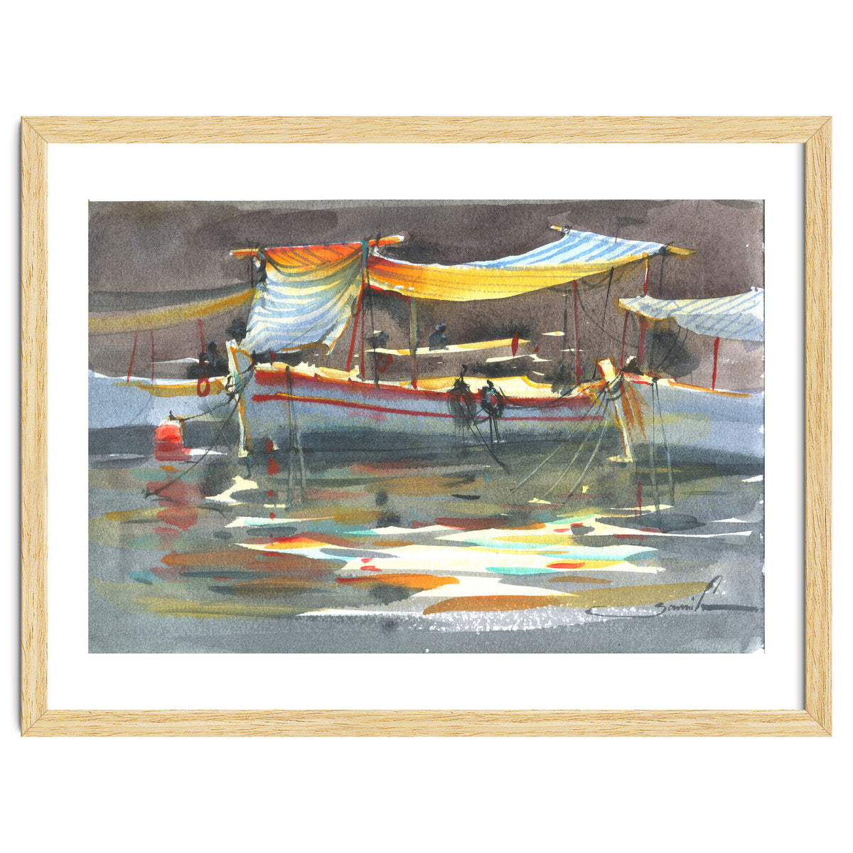 Yacht painting art watercolor