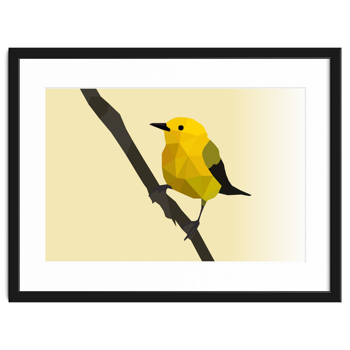 Prothonotary Warbler Low Poly Art