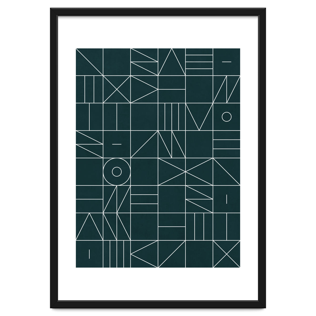 My Favorite Geometric Patterns No.8 - Green Tinted Navy Blue