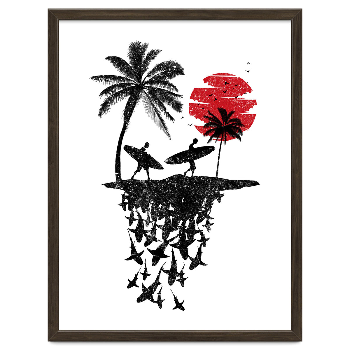 Surfer island sharks