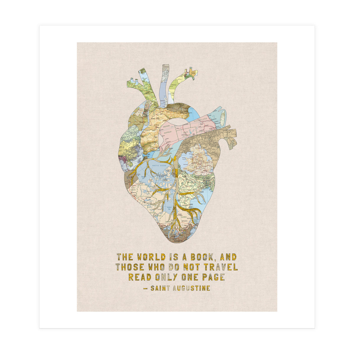 A Traveller's Heart + Quote (Print Only)