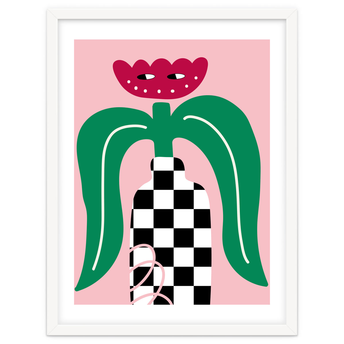 Flower in Checker Vase