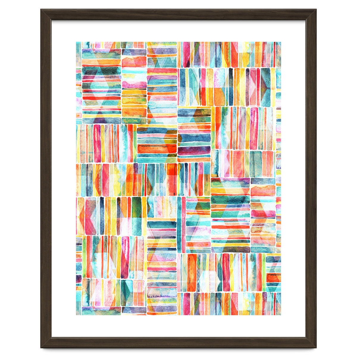 Summer Pastel Geometric and Striped Abstract on white