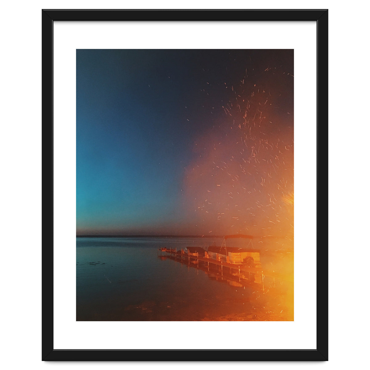 Firelight by the dock