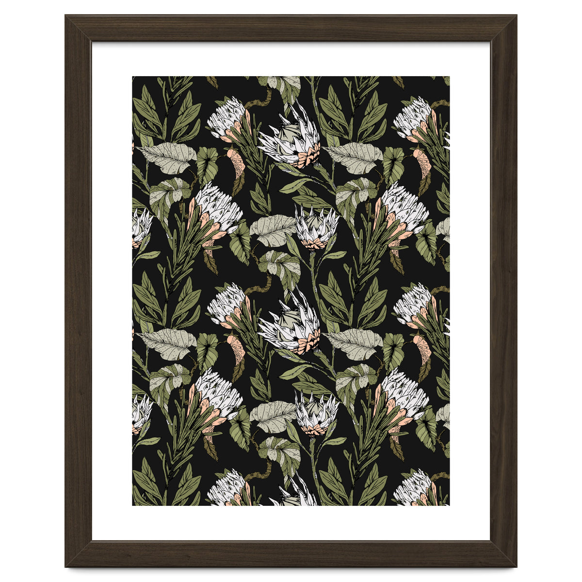 Dark pattern botanical boho