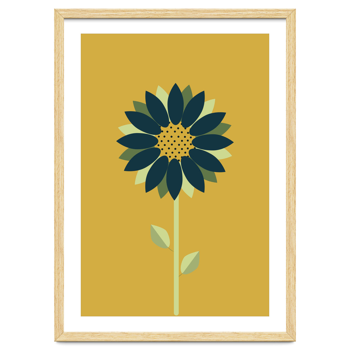 Scandinavian Folk Minimalist Flower Yellow Mustard