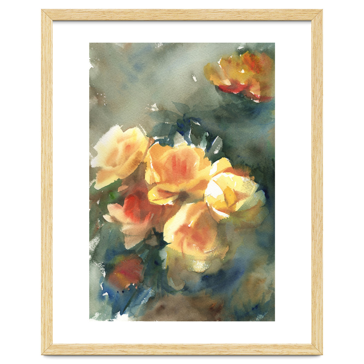 Abstract watercolor flowers
