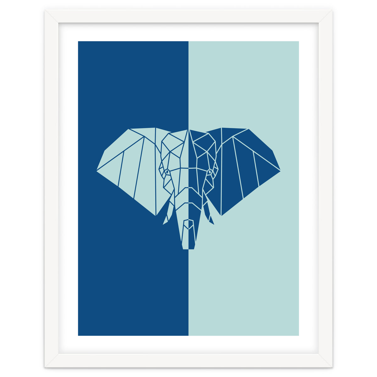 ELEPHANT IN BLUE ! POLYGON ART