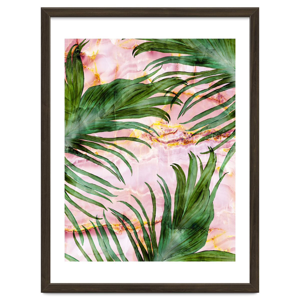 Palm leaf on marble 01