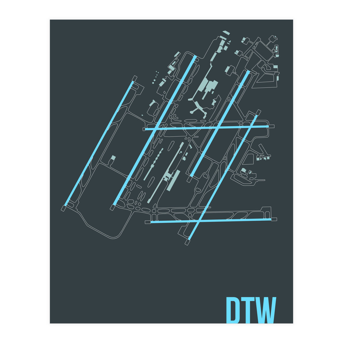 Detroit Airport Layout (Print Only)