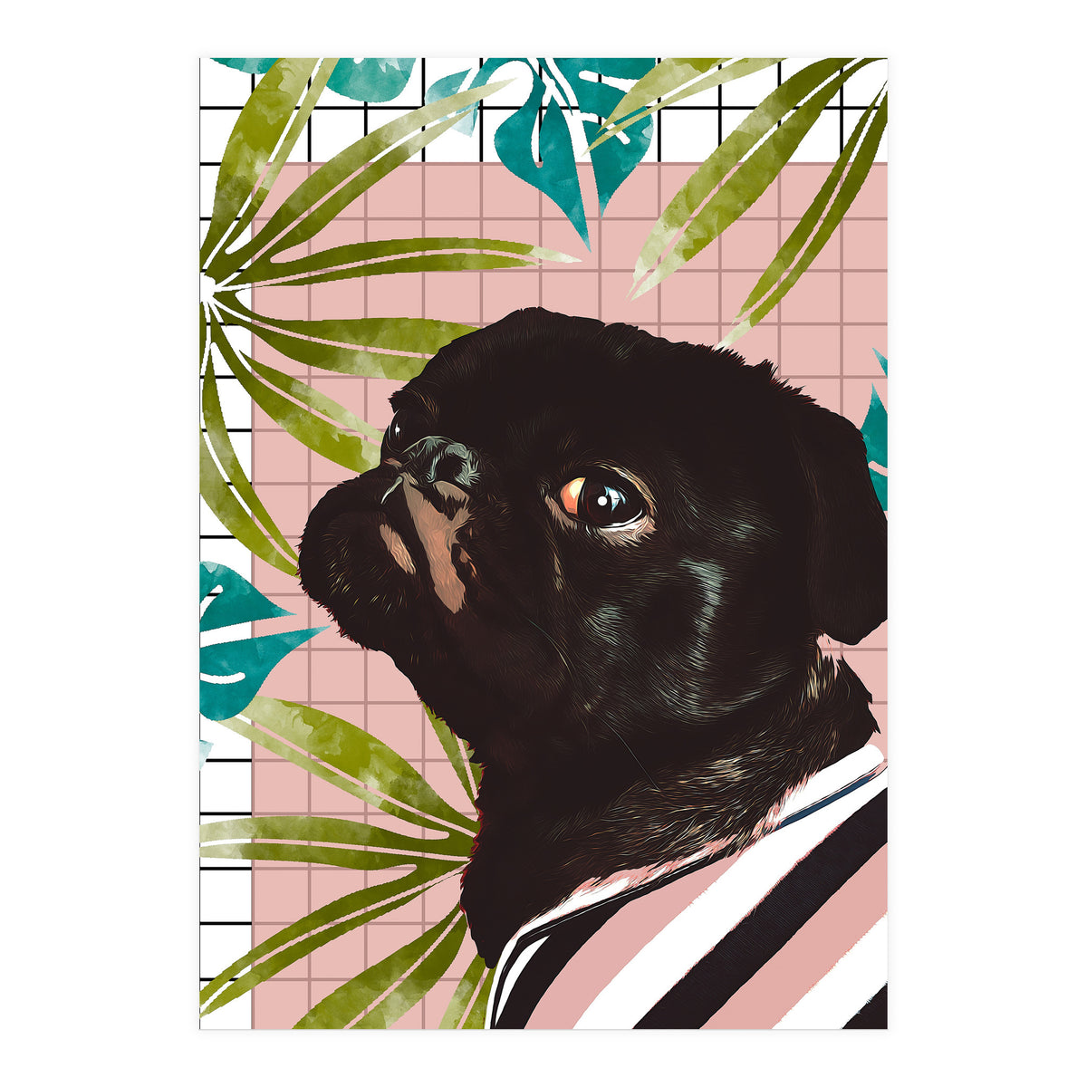 Pug On An Island (Print Only)