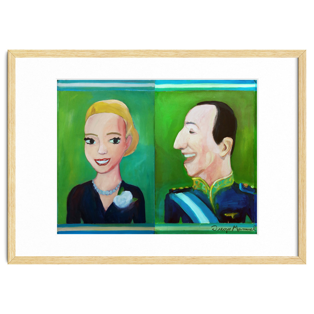 Evita y Juan Perón Díptico