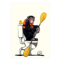 Chimp on the Toilet, Funny Bathroom Humour (Print Only)