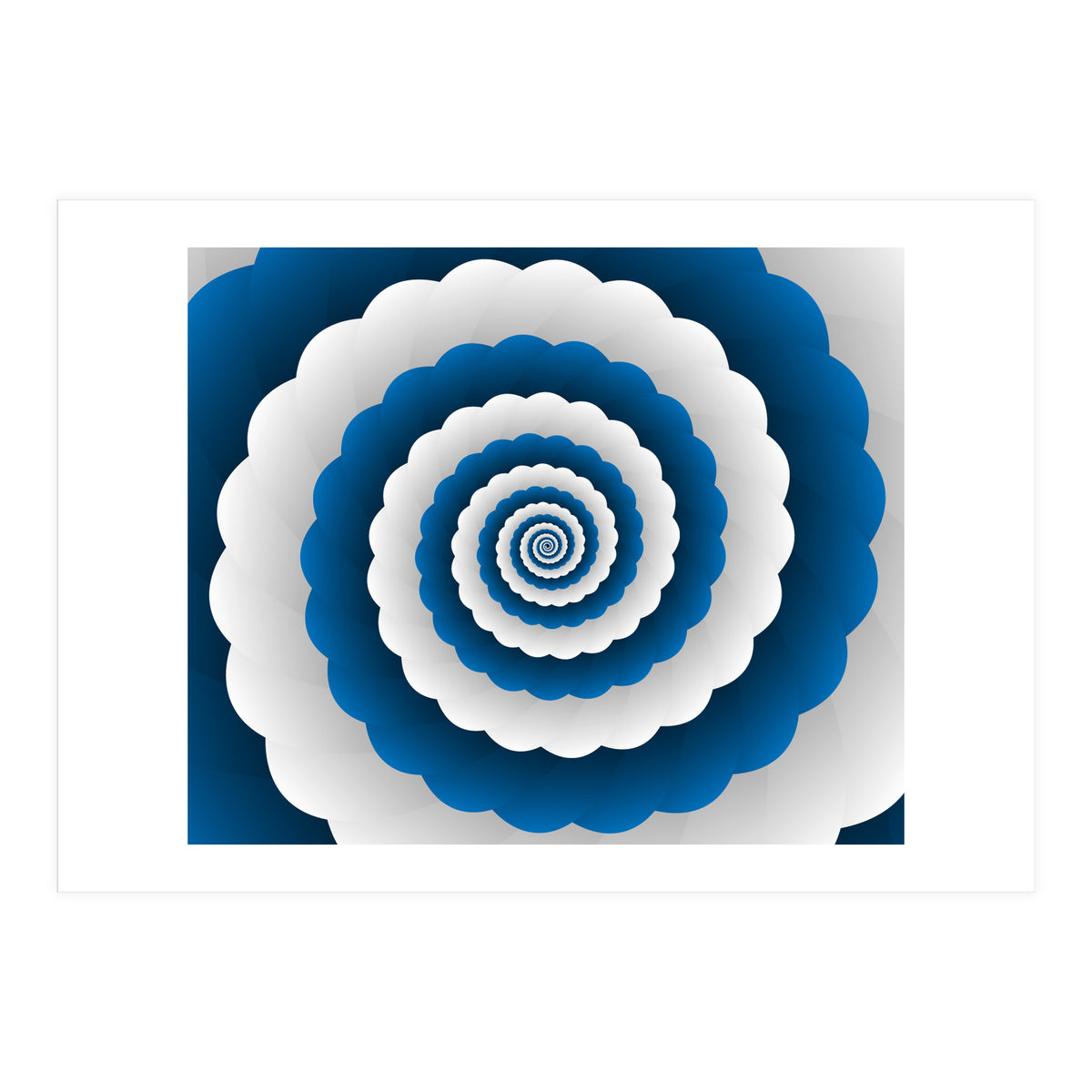 Blue Modern Floral Interior Design (Print Only)