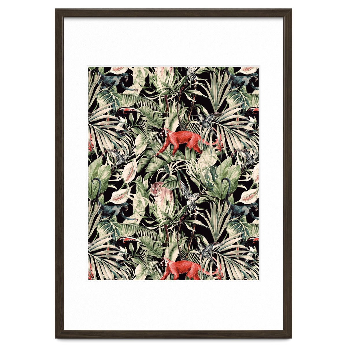 Animals In The Dark Of The Jungle