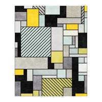 Random Concrete Pattern - Yellow, Blue, Grey (Print Only)