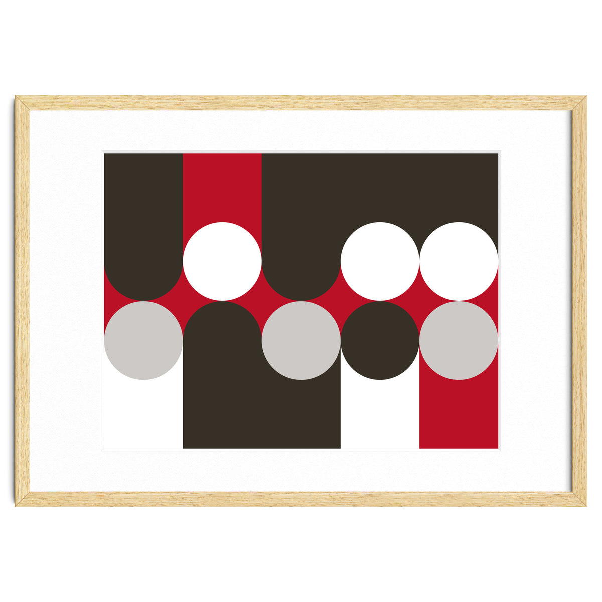 Geometric Shapes No. 33 - brown, red & white