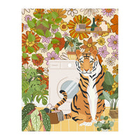 Tiger in Groovy Laundry Room (Print Only)