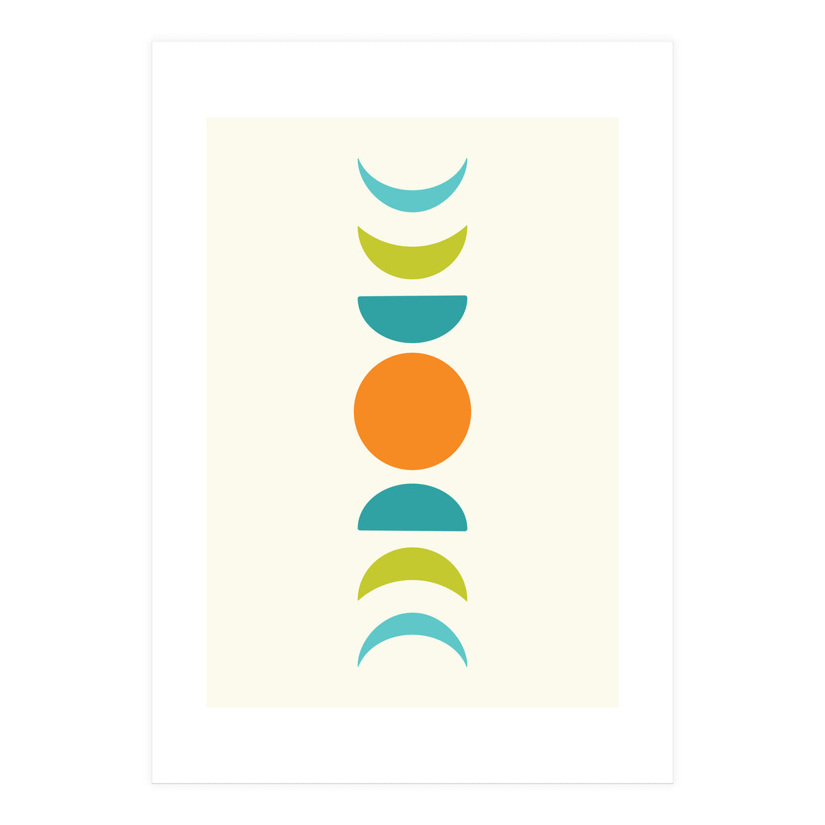 Abstract Moons Teal and Orange  (Print Only)