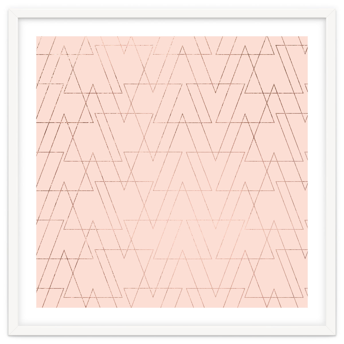 Modern Rose Gold Geometric Thin Triangles Blush Pink Abstract Pattern