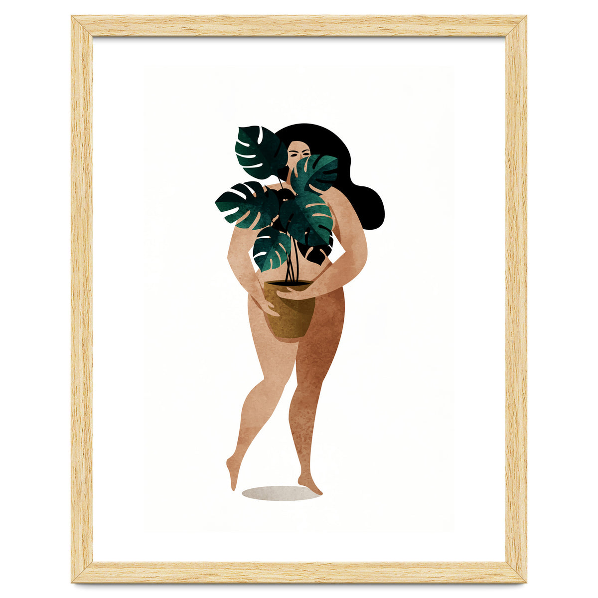 Nude With Plant