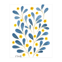 Springtime Floral | Blue and Yellow (Print Only)