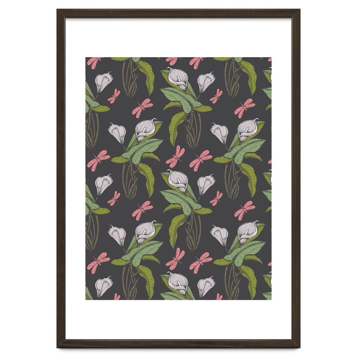 Hand drawn floral dark - 03