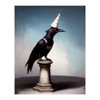 Crow In A Party Hat Gothic Painting (Print Only)