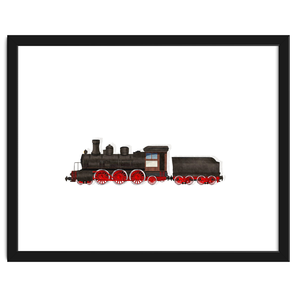 Watercolor Steam Train