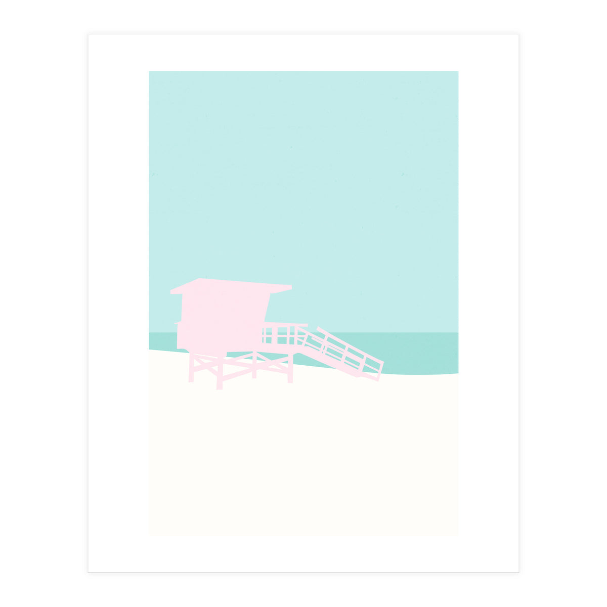 Minimal Lifeguard Tower - Turquoise Coast (Print Only)