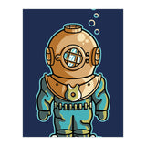 Cute Deep Sea Diver (Print Only) thumbnail