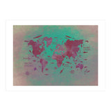 World Map text green (Print Only) thumbnail