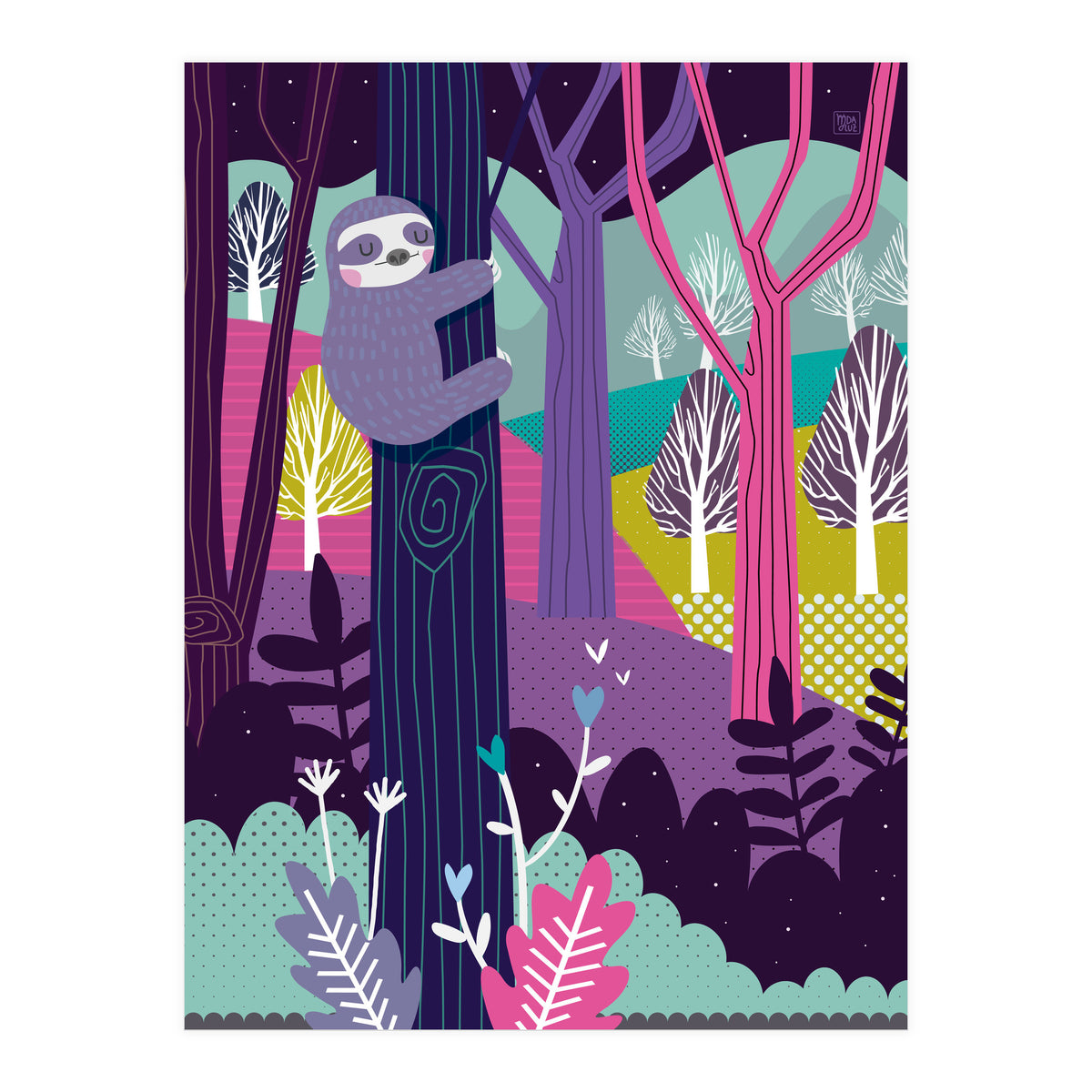 Sloth in the woods (Print Only)