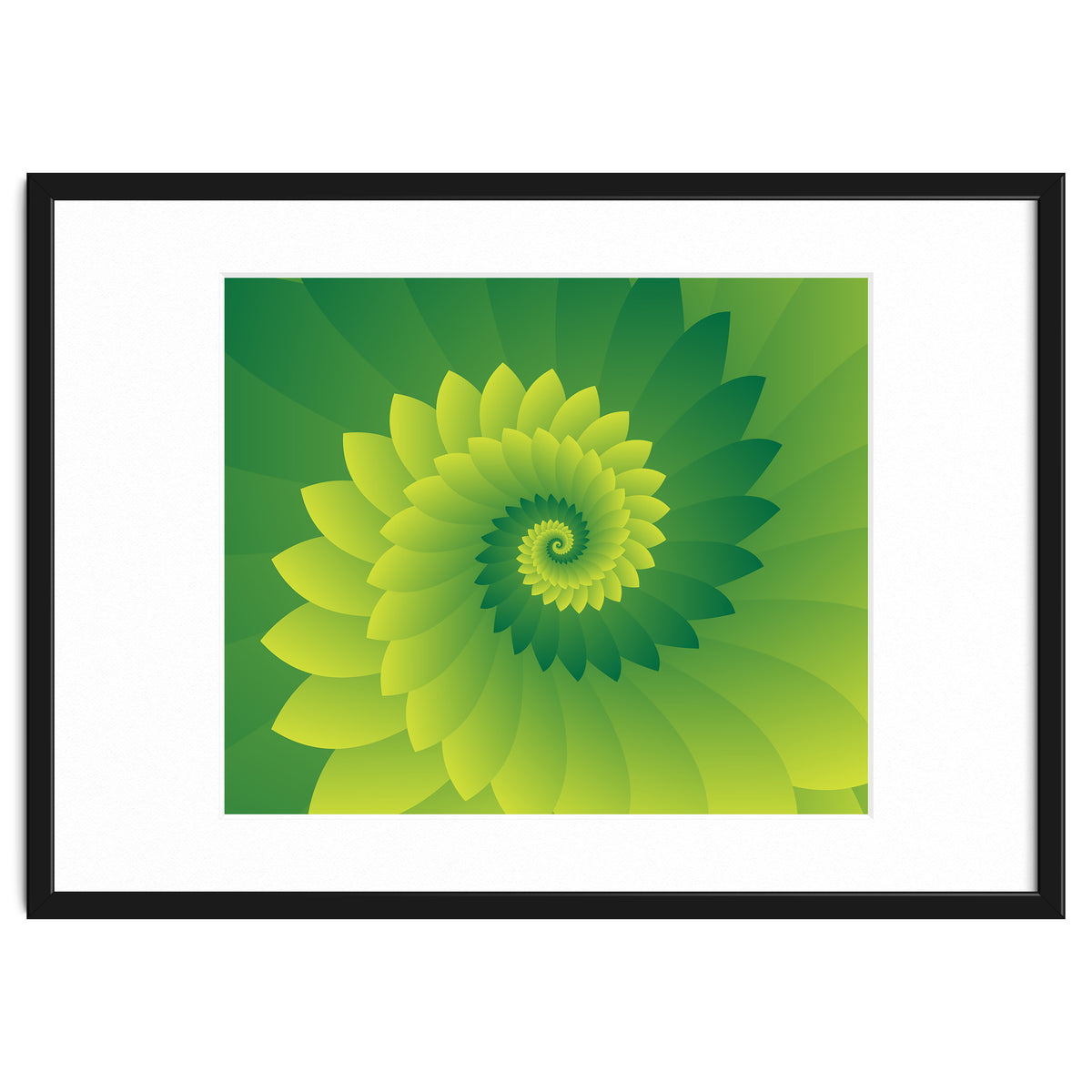 Abstract Digital GREEN FLORA 3D ART