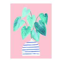 minimal house plant painting in stripy vase (Print Only)