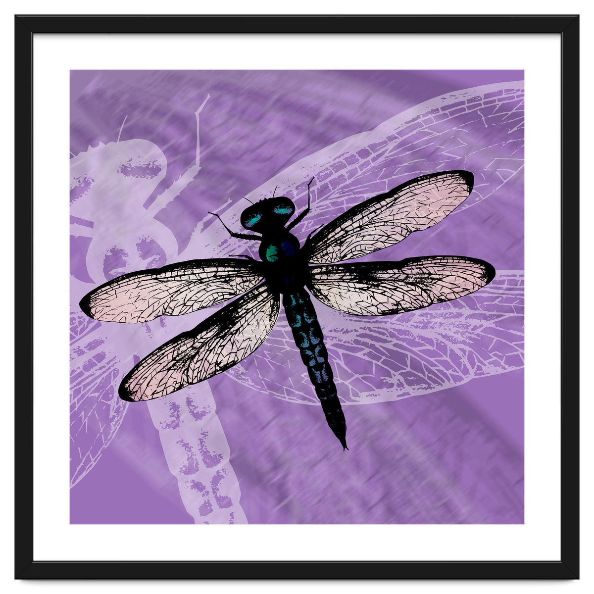 Blue dragonfly vector