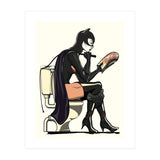 Catwoman on the Toilet, funny Bathroom Humour (Print Only) thumbnail