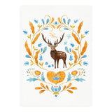 Floral Stag | Blue And Orange (Print Only) thumbnail
