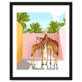 Giraffe Villa | Contemporary Modern Architecture Digital Graphic Art | Wildlife Animals Palm Exotic thumbnail