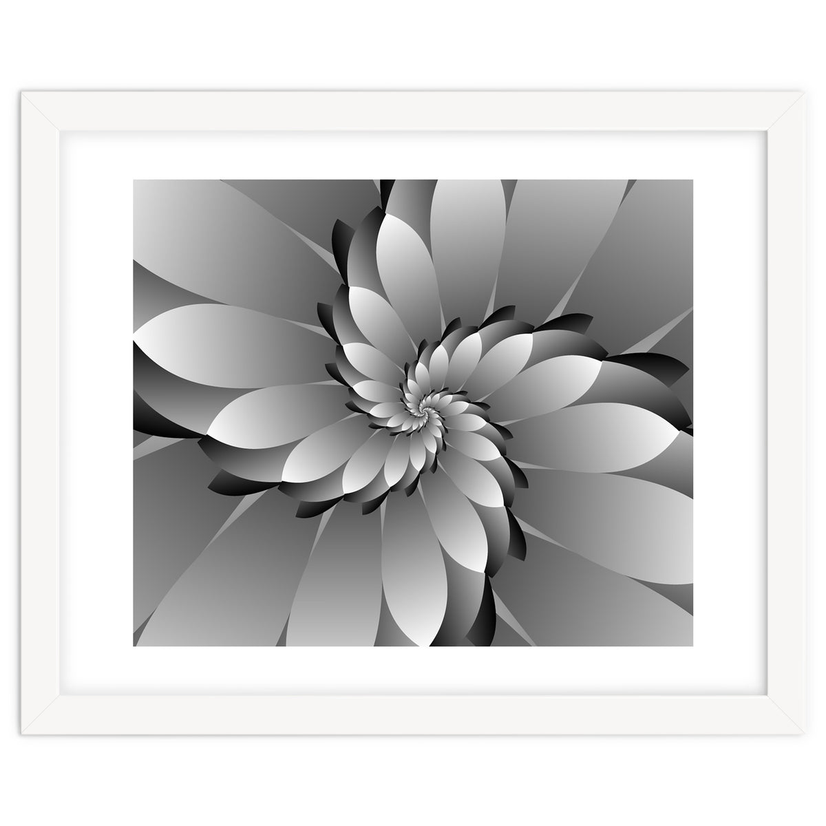 BLACK Floral 3D ART