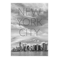 NYC Lower Manhattan & Hudson River | Text & Skyline (Print Only)
