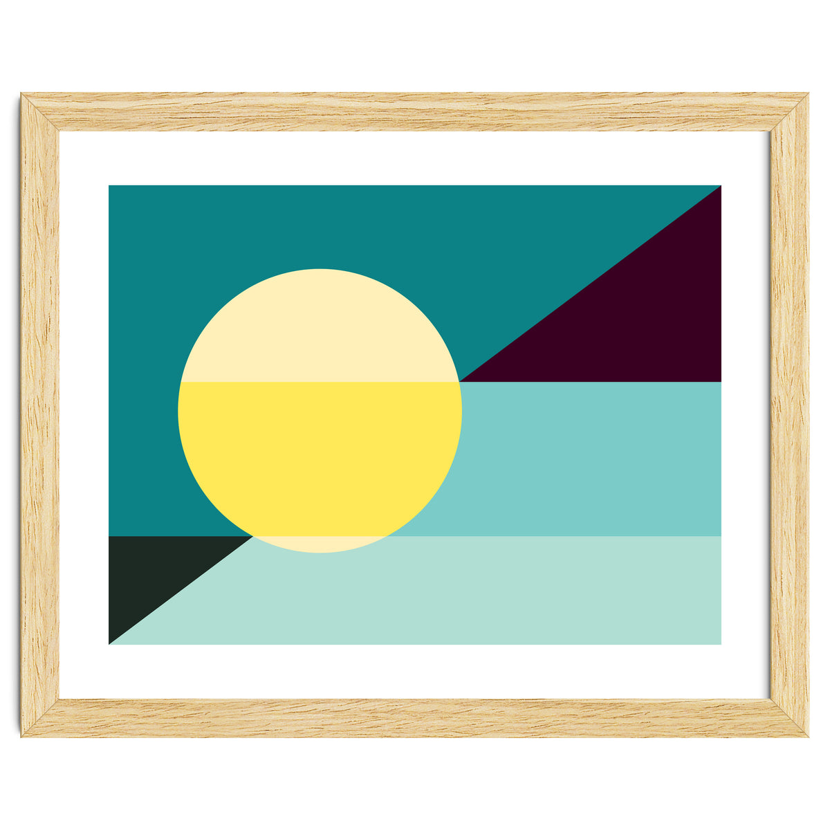 Geometric Shapes No. 3 - teal, purple & yellow