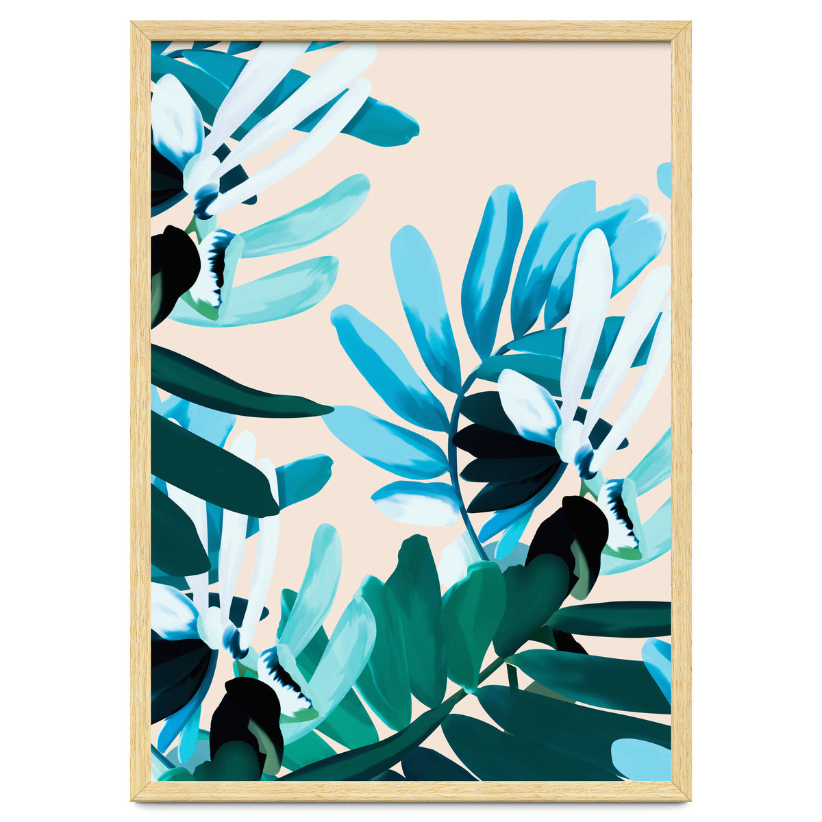 Large bluish botanical leaves