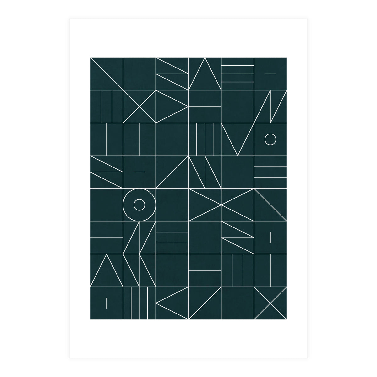 My Favorite Geometric Patterns No.8 - Green Tinted Navy Blue (Print Only)