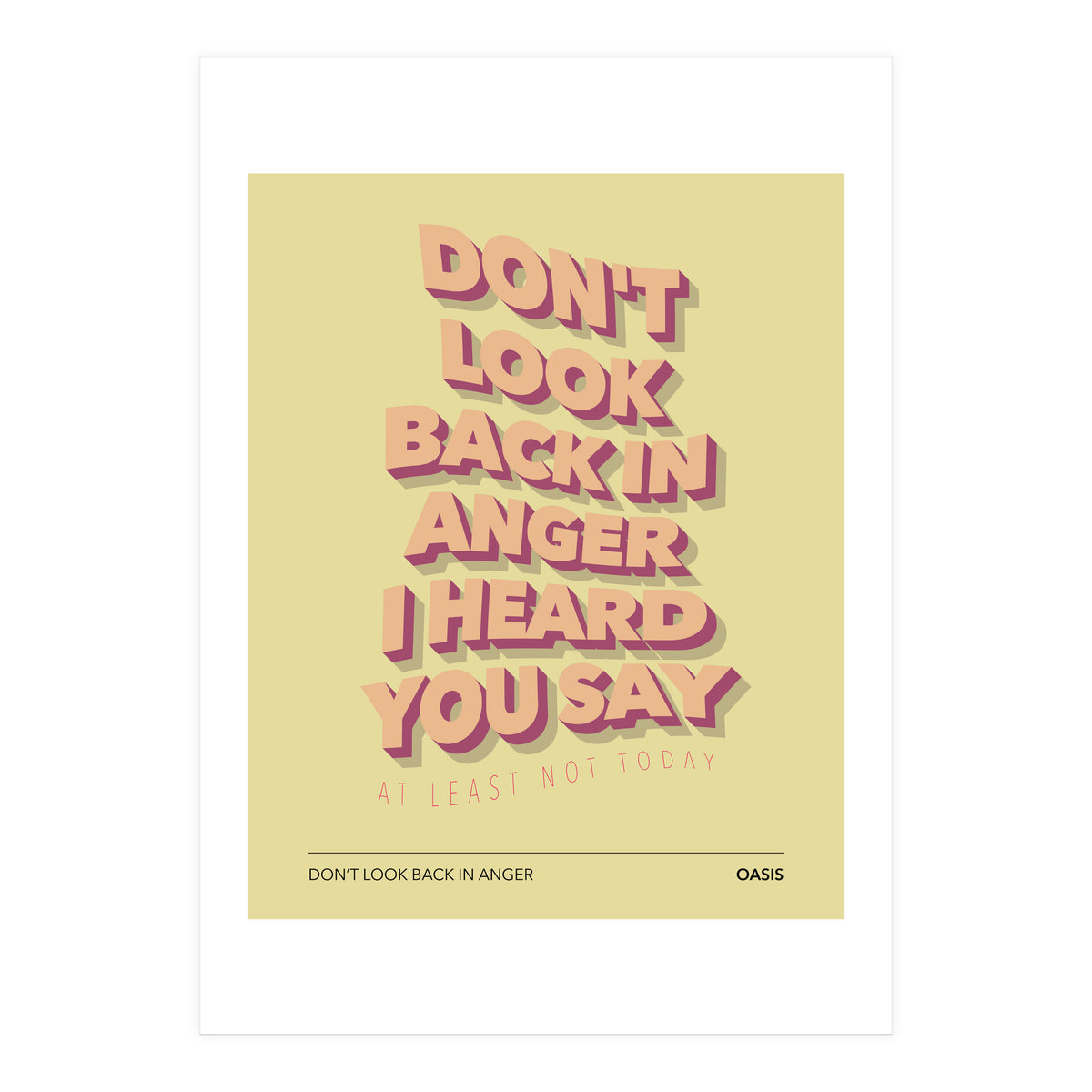 Oasis - Don't Look Back In Anger (Print Only)